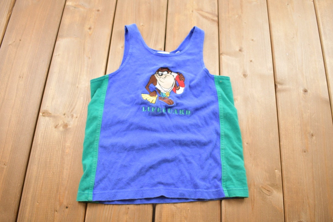 Vintage 1990s Tasmanian Devil Lifeguard Disney Cartoon Promo T-Shirt