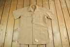 Vintage 1960s Great Northern Blank Button Up Military Shirt Men's Tall Medium