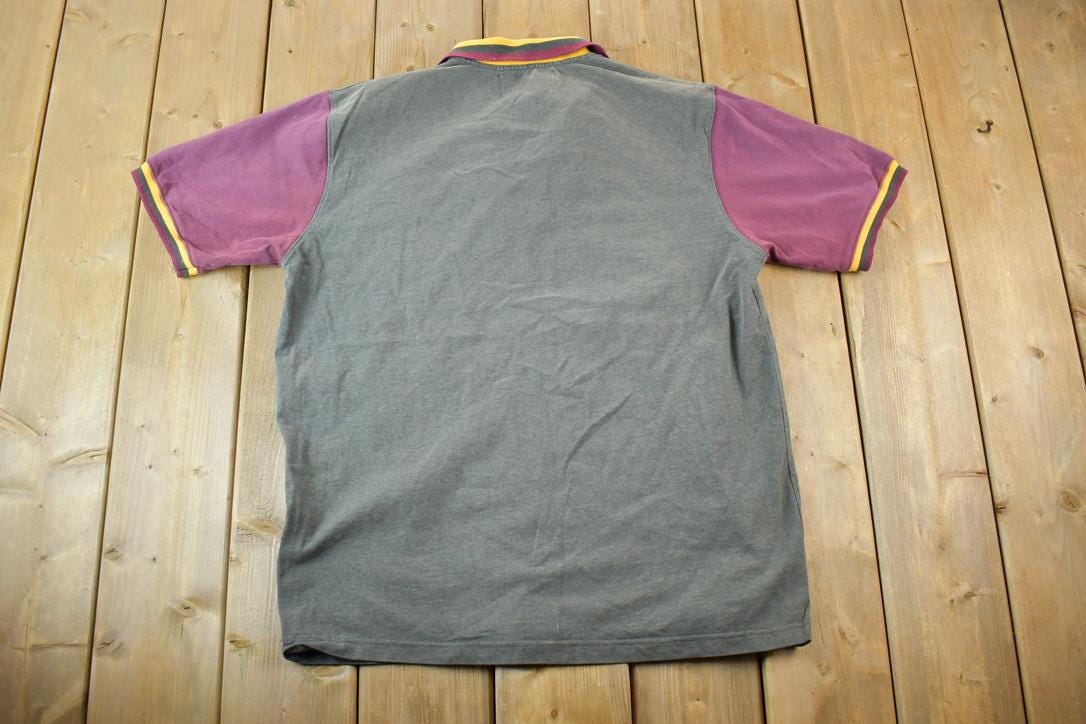 Vintage 1990s Boss Zip Up Polo Style Colour Block Shirt