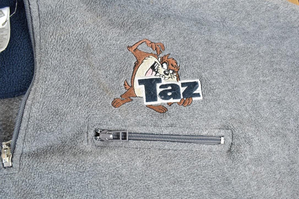 Vintage 1990s Warner Brothers Fleece Taz Embroidered Outdoorsman Sweater