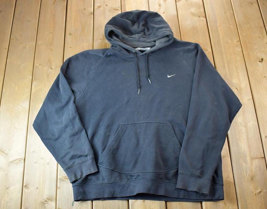 Vintage 1990s Nike Embroidered Mini Swoosh Full Zip Hoodie Sweatshirt