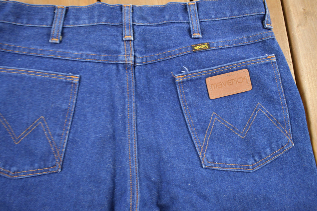 Vintage 1970s Maverick Denim Flared Jeans Size 33 x 29