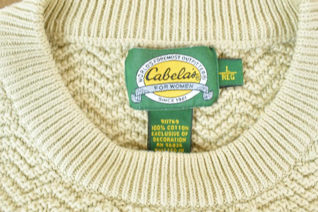 Vintage 1990s Cabelas For Women Lake House Chunky Knit Crewneck Sweater