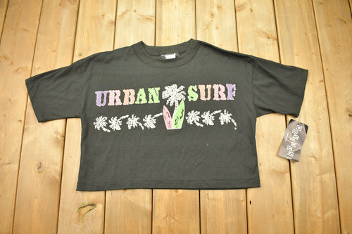 Vintage 1990s Urban Surf Crop Top T Shirt NWT / Beach Graphic / 80s / 90s / Streetwear / Brand New With Tags / Deadstock / Made In USA