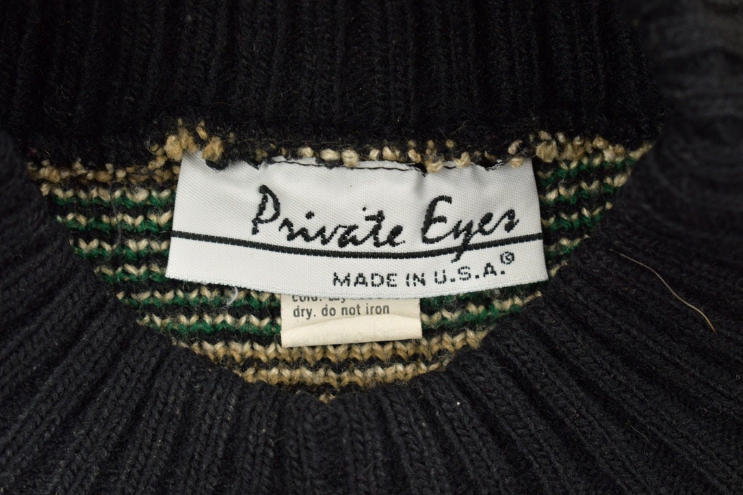 Vintage 1990s Private Eyes Knitted Crewneck Sweater