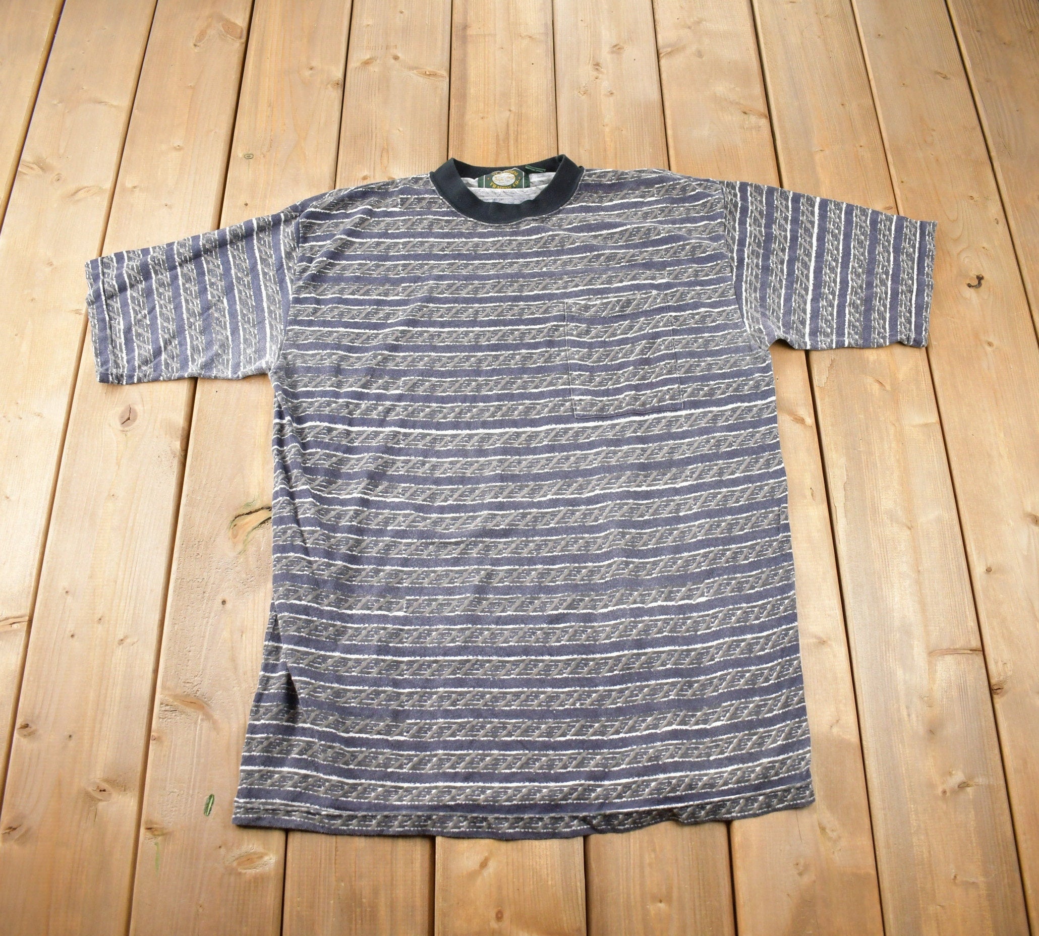 Vintage 1990s St. Andrew Trading Co. Striped T Shirt Made Size XL