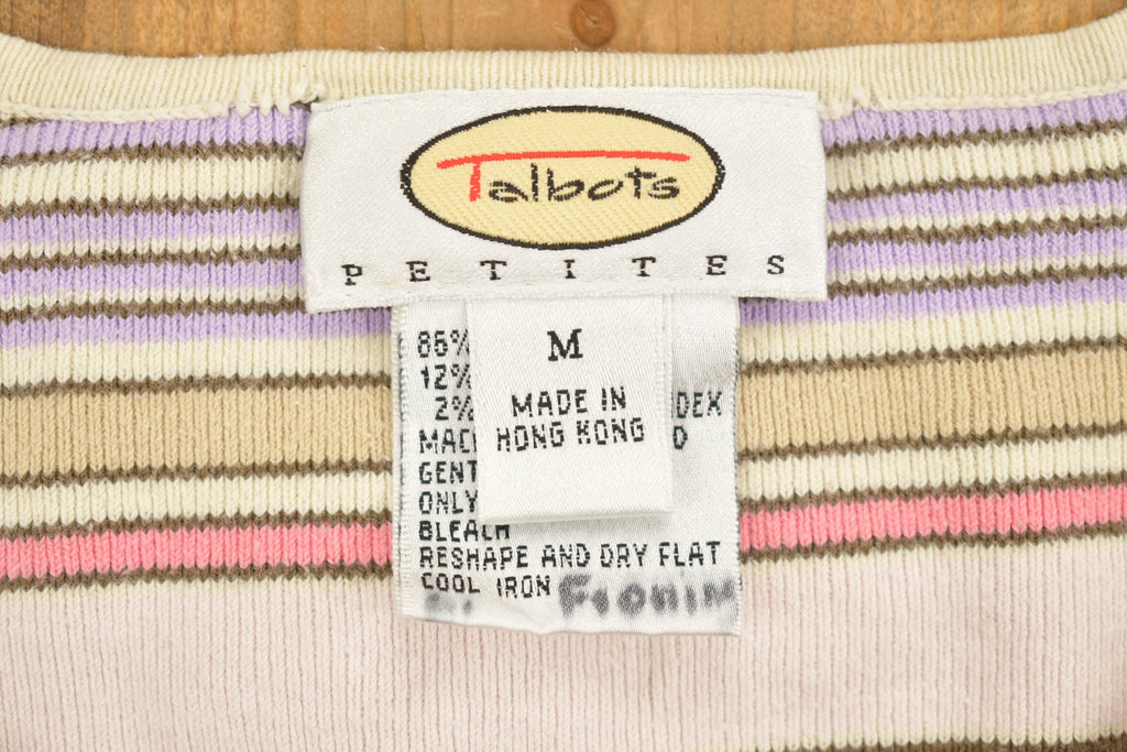 Vintage 1990s Talbot Knit Zip Up Cardigan Sweater