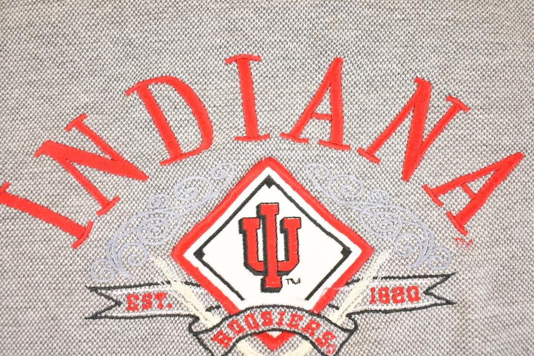 Vintage 1990s Indiana Hoosiers Crewneck Sweatshirt Men's L  NCAA College Spellout  90s Minnesota Embroidery Collegiate Sweater