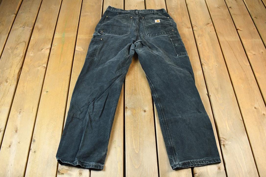 Vintage 2000s Double Knee Riveted Carhartt Dungaree Work Pants Size 29 x 30