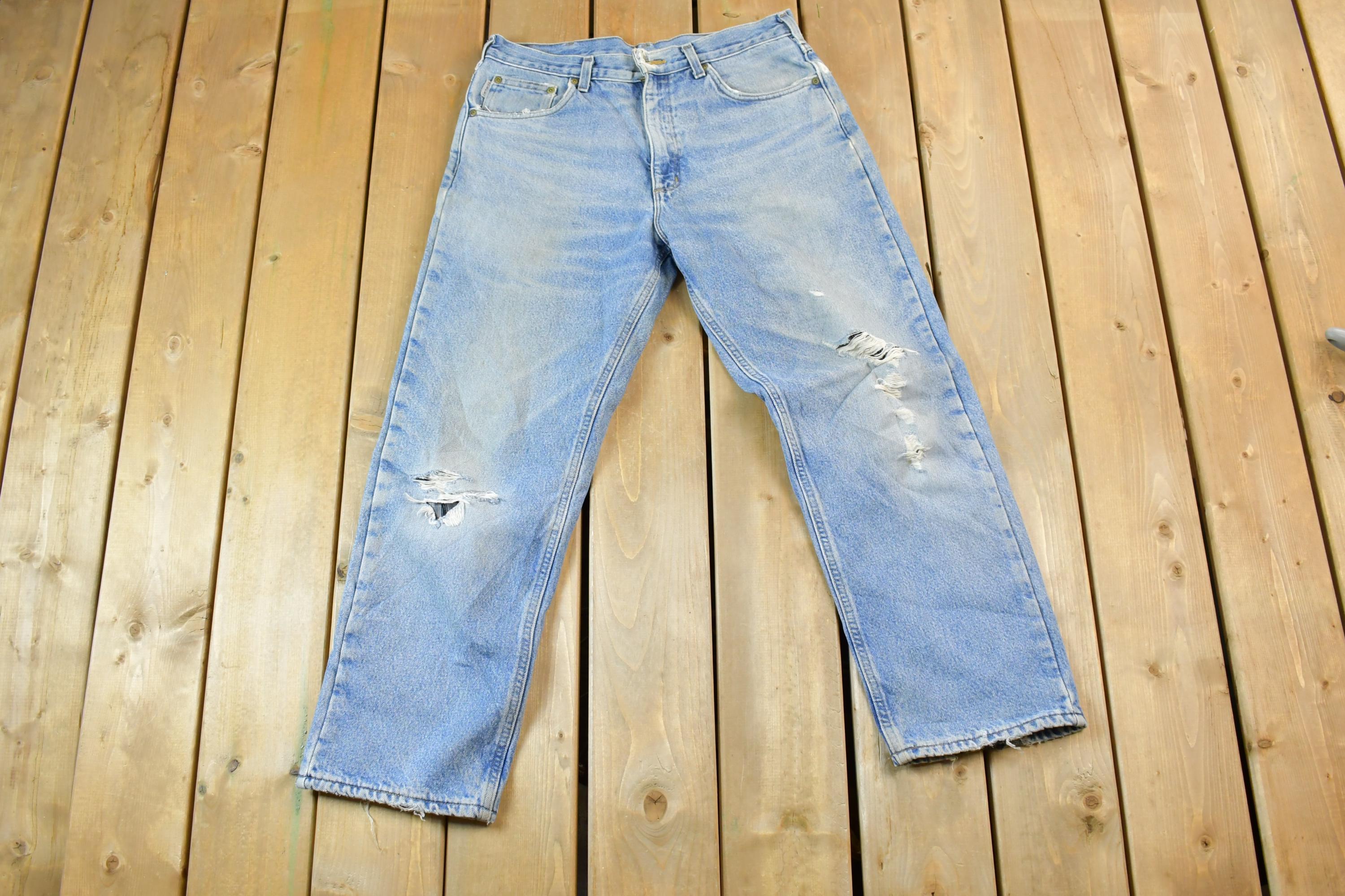 Vintage 1990s Carhartt Lined Denim Work Jeans Size 36 x 30