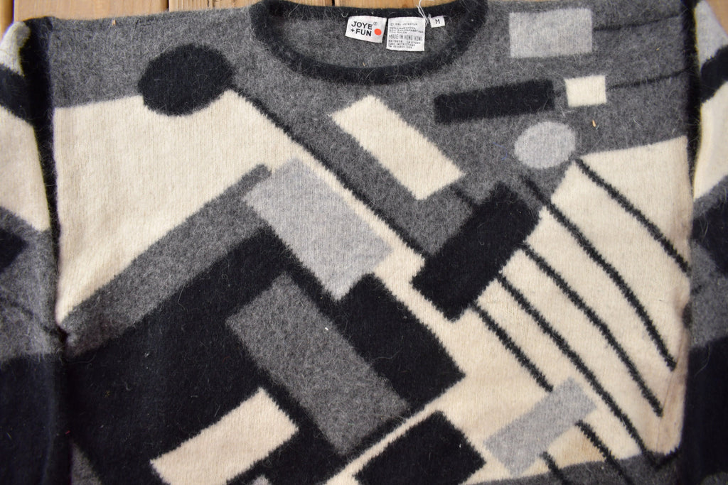 Vintage 1990s Joye Fun Geometric Knit Crewneck Sweater Size Women's M