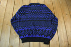 Vintage 1990s McGregor Knit Abstract Pattern Crewneck Sweater Men's Medium