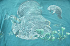 Vintage 1990s Swimming Manatee Habitat Theme Graphic T-Shirt