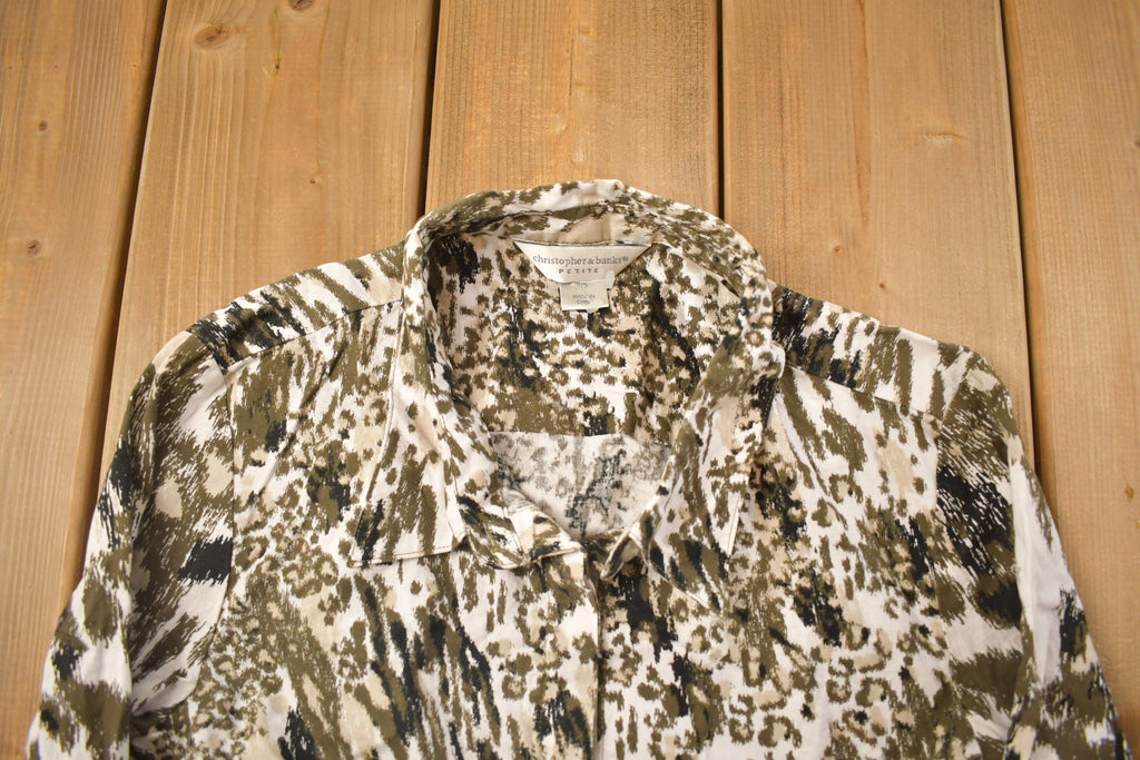 Vintage 1990s Christopher & Banks Leopard Button Up Shirt