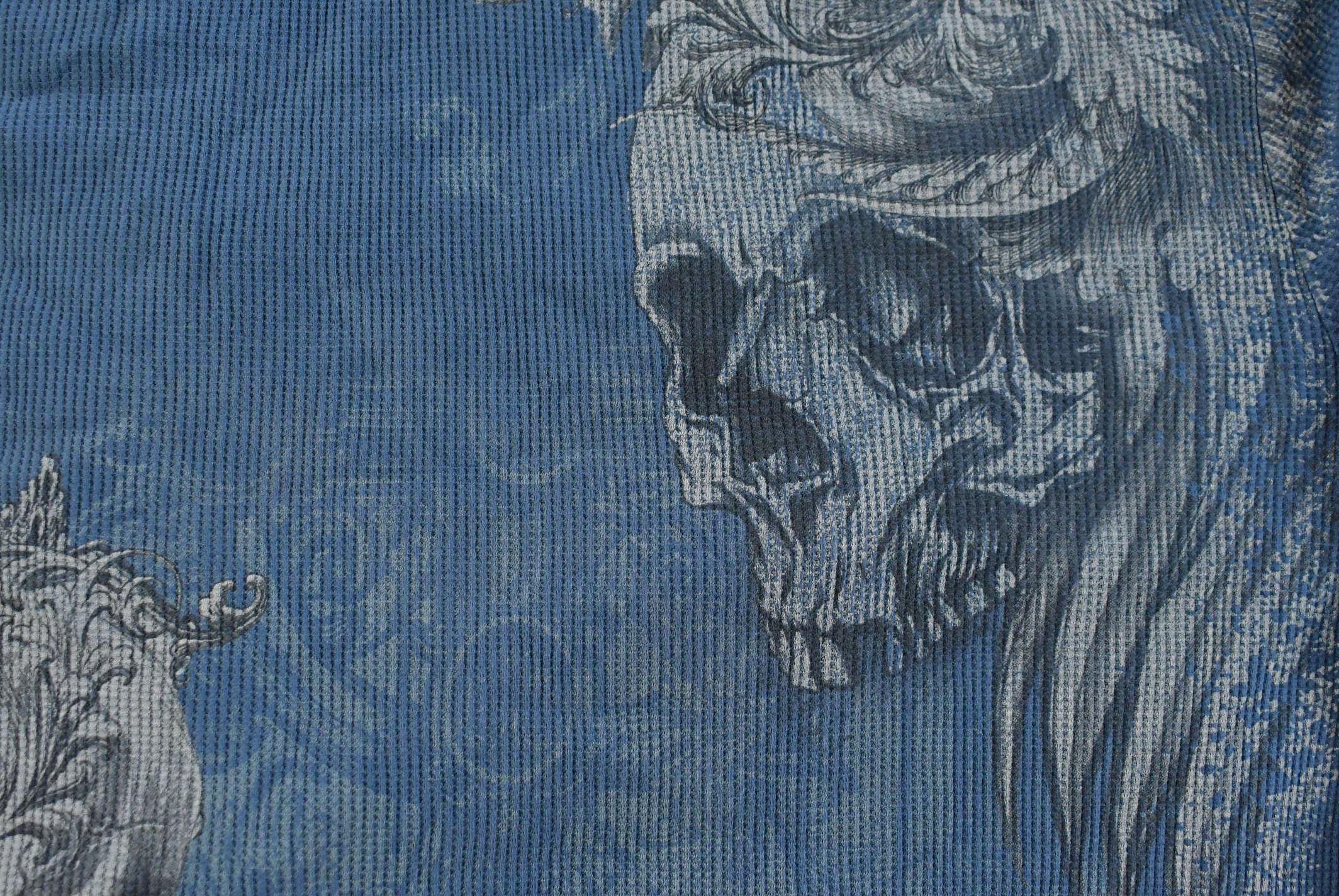 Vintage Y2K No Boundaries Goth SKull Thermal Knit Long Sleeve Shirt Men's Large / 2000s Hip Hop Fashion / Y2K Streetwear / Long Sleeve Shirt