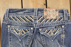 Vintage Deadstock Y2K Miss Me Bedazzled Low Rise Jeans Women's Size 26x31