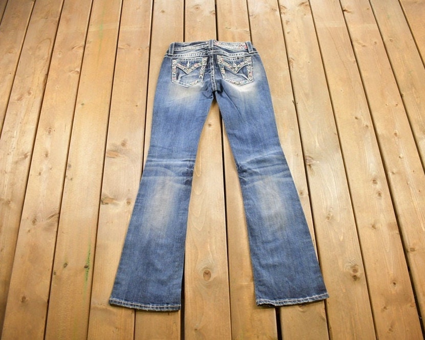 Vintage Y2K Miss Me Bedazzled Low Rise Jeans Size 26x31