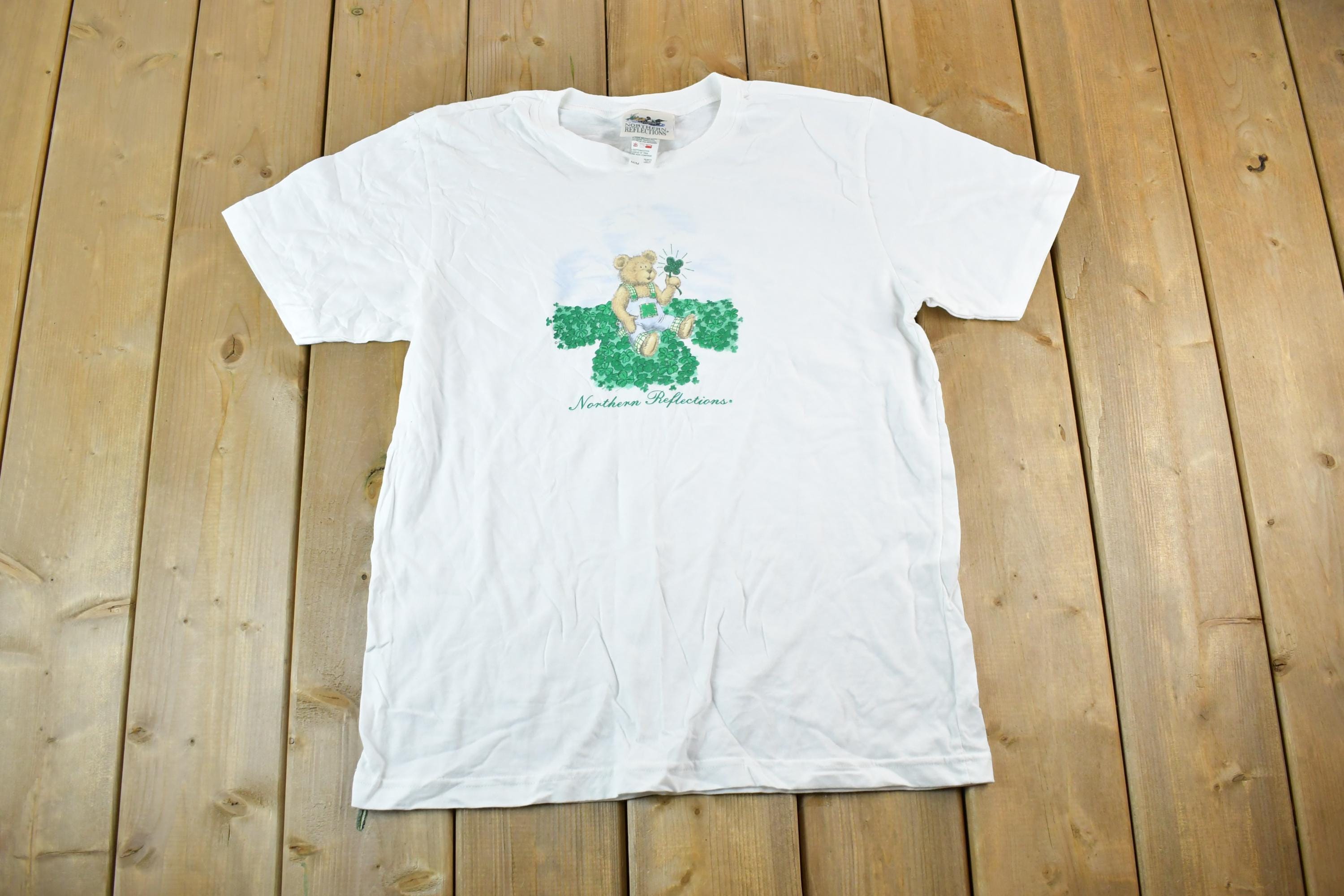 Vintage 1990s Northern Reflections Lucky Teddy Souvenir Single Stitch Graphic Print T-Shirt Made In USA