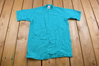 Vintage 1990s Fruit of the Loom Blank Turquoise T Shirt