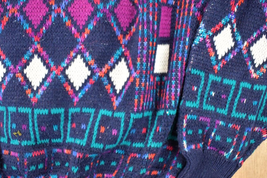 Vintage 1990s McGregor Abstract Print Knit Crewneck Sweater Men's M