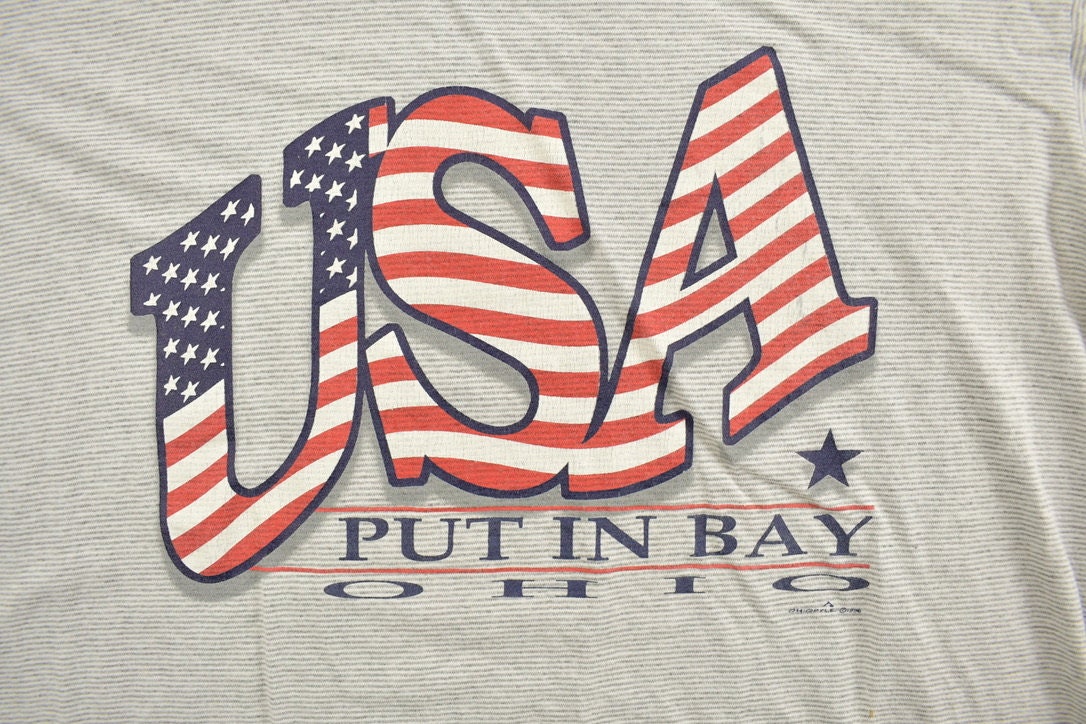 Vintage 1996 USA Flag Ohio Souvenir T Shirt
