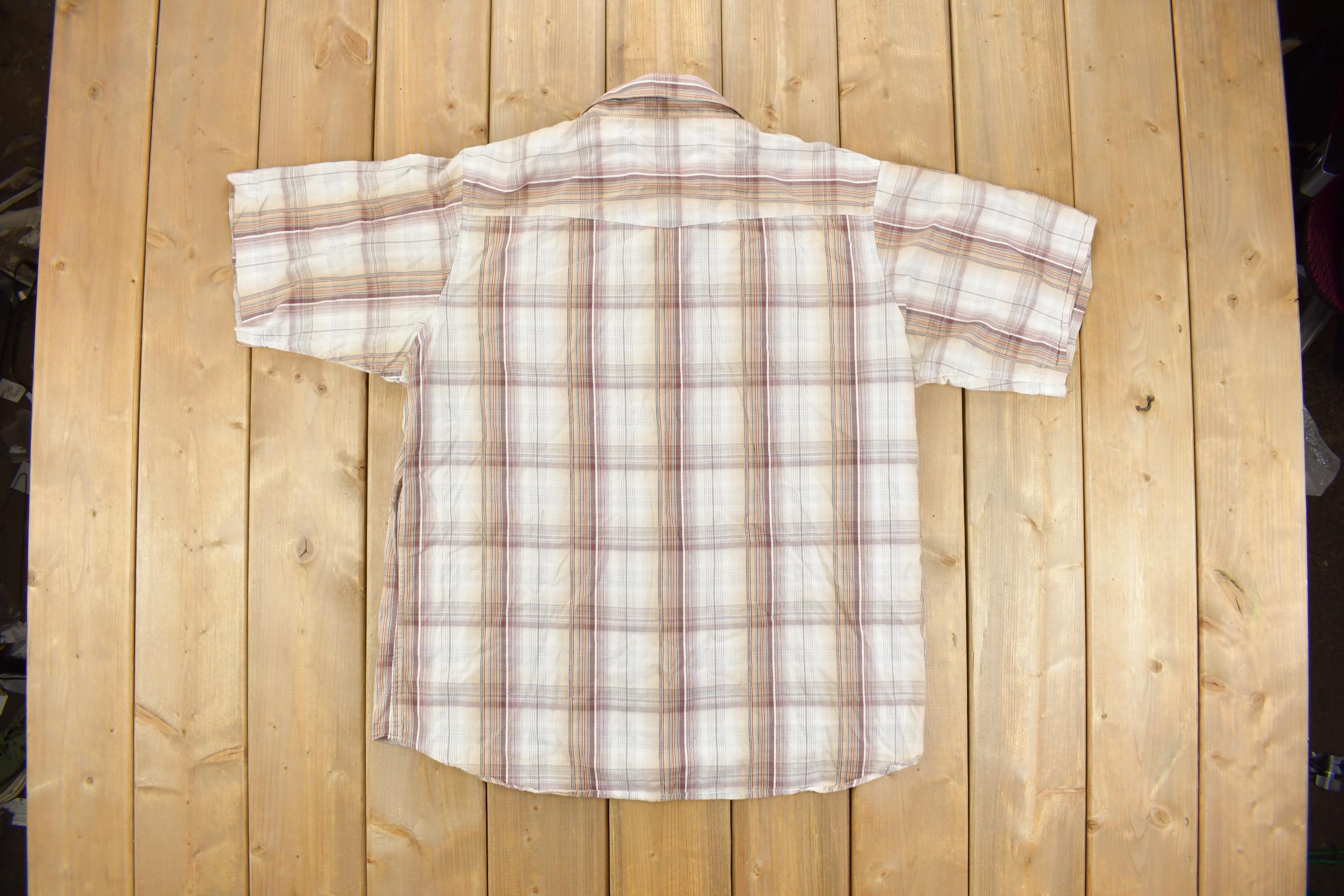 Vintage 1990s Western Plaid Button Up Shirt