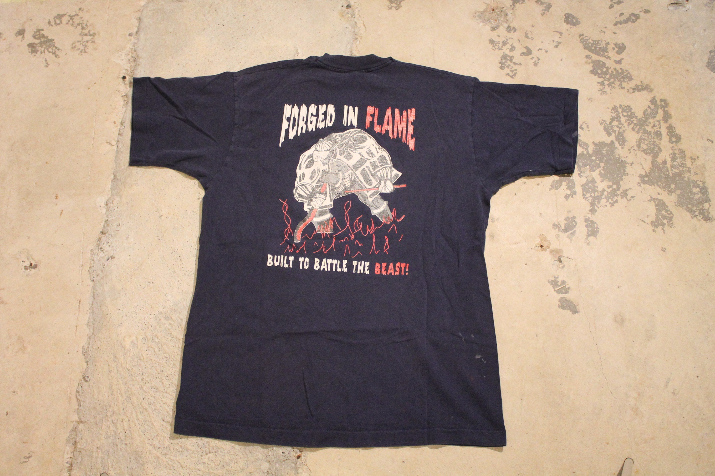 Vintage 1996 Top Rung HDS ADNC Firefighter Graphic T Shirt