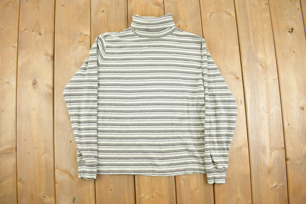 Vintage 1990s Jenny Buohanan Striped Long Sleeve Turtleneck
