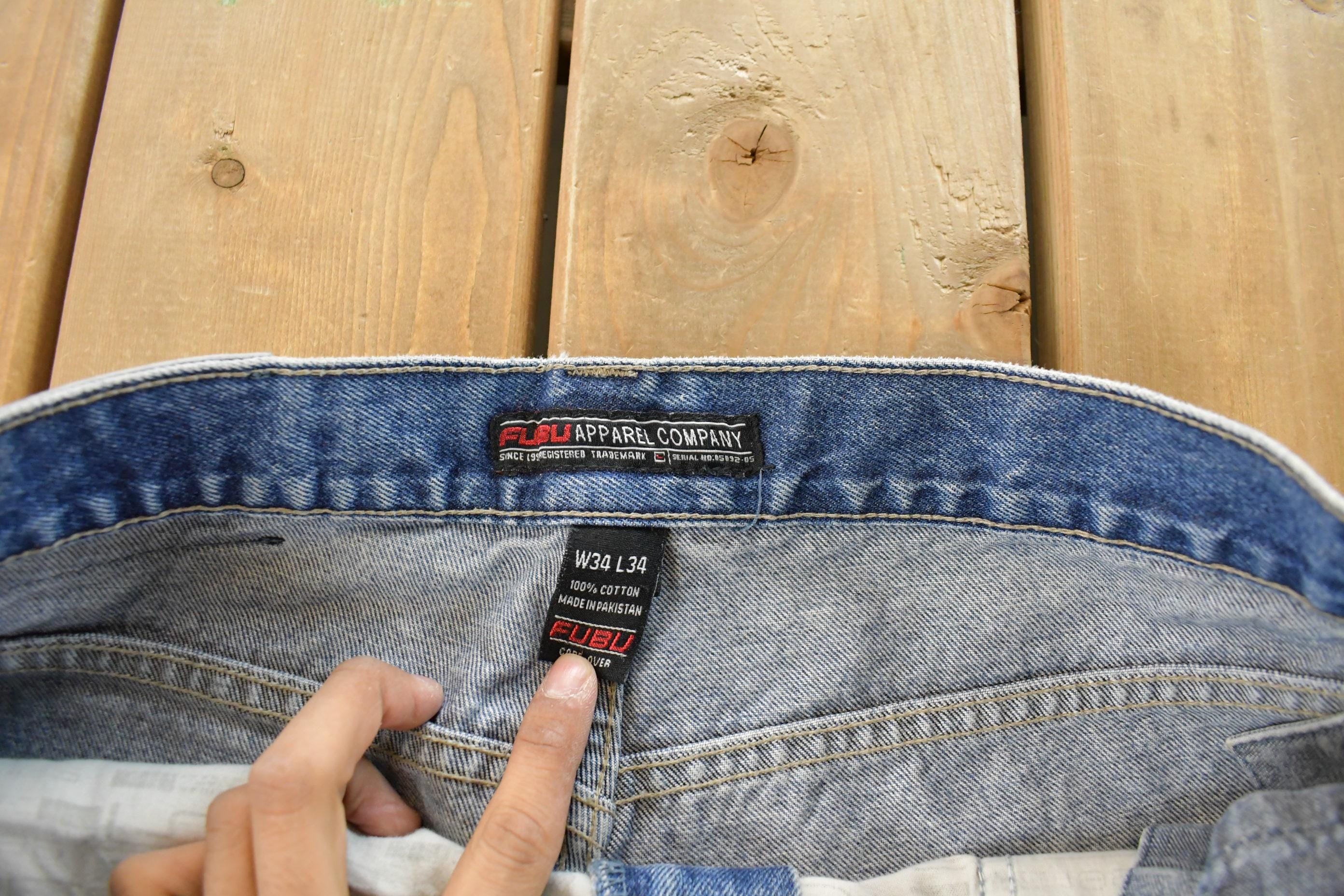 Vintage Y2K Fubu Cargo Denim Jeans Men's 34 x 29