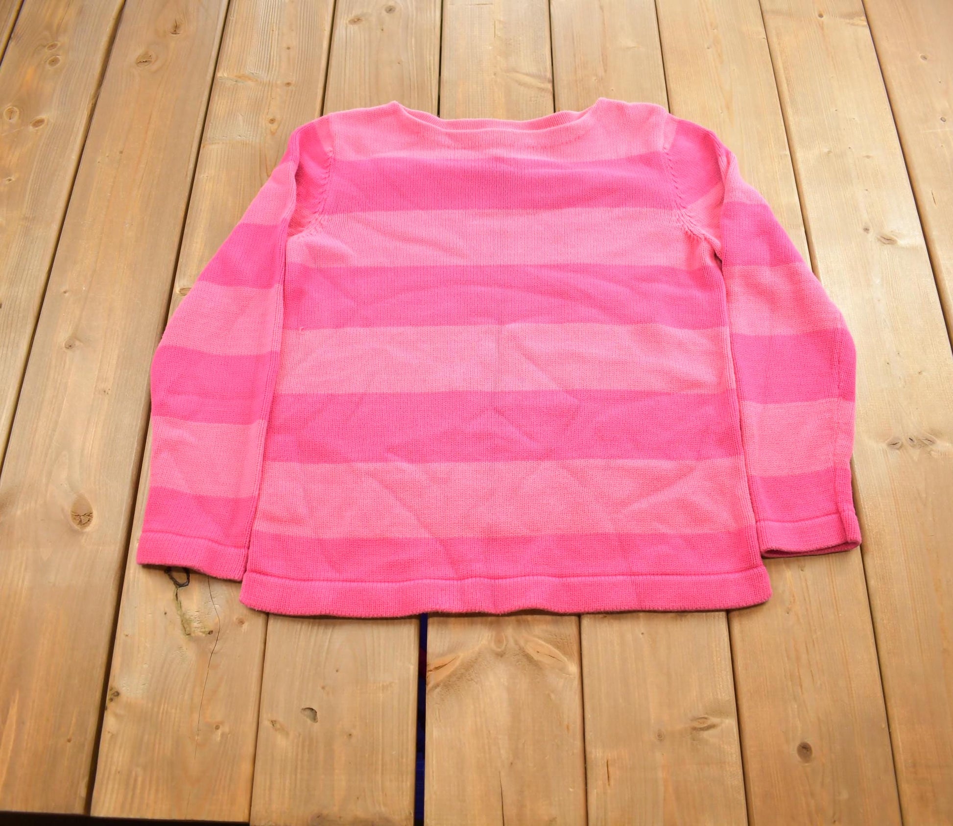 Vintage 1990s Ralph Lauren Womens Pink Knit Crewneck Sweater