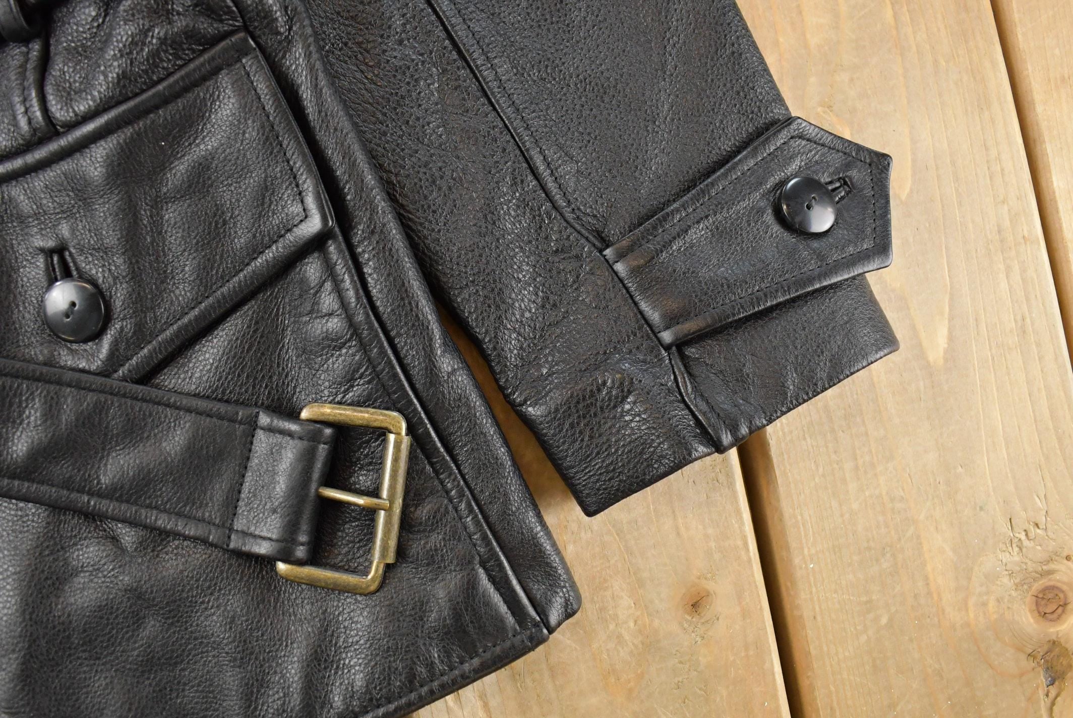 Vintage 1990s Otello Pelle Leather Motorcycle Jacket Women's M / Leather Biker Jacket / Leather Coat / Winter Outerwear / 90s Jacket
