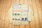 Vintage 1990s Woolrich Woman Knitted Wool Patchwork Cardigan Sweater
