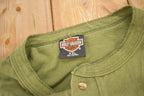 Vintage 1990s Ft Myers Harley Davidson Florida Long Sleeve Henley T-Shirt