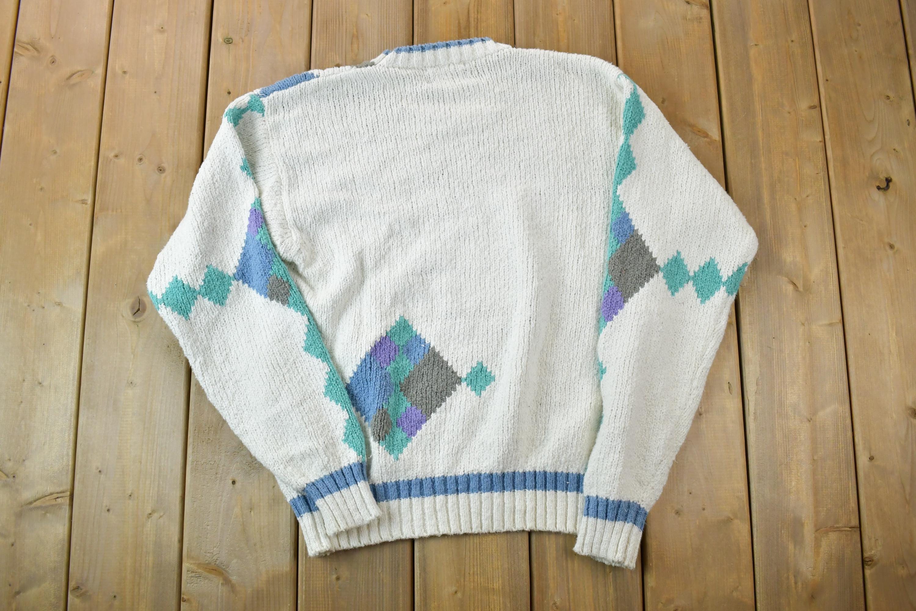 Vintage 1990s Alexander Julian Knit Crewneck Sweater /