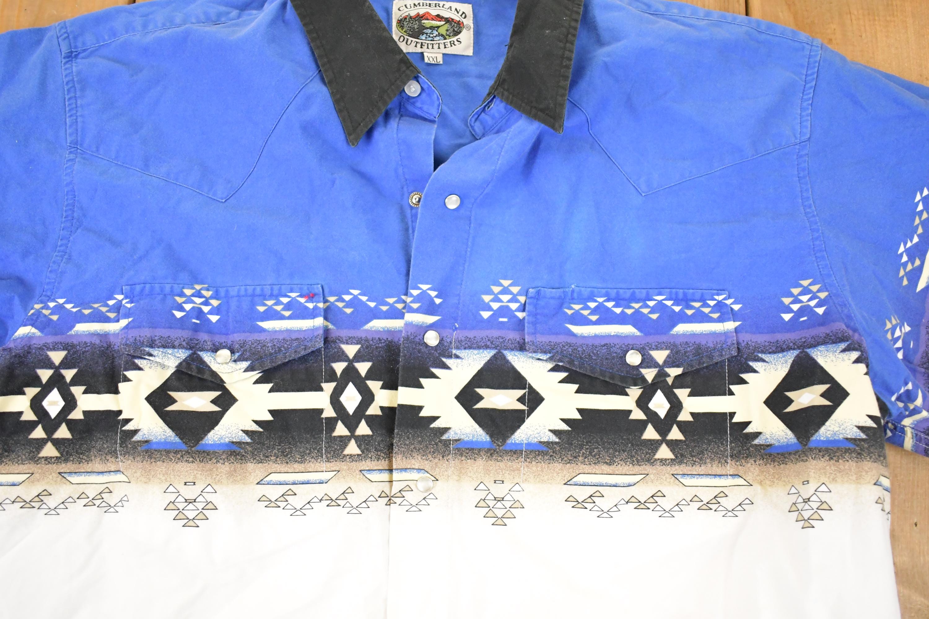 Vintage 1990s Cumberland Outfitters Western AOP Abstract Button Up Shirt Men's XL
