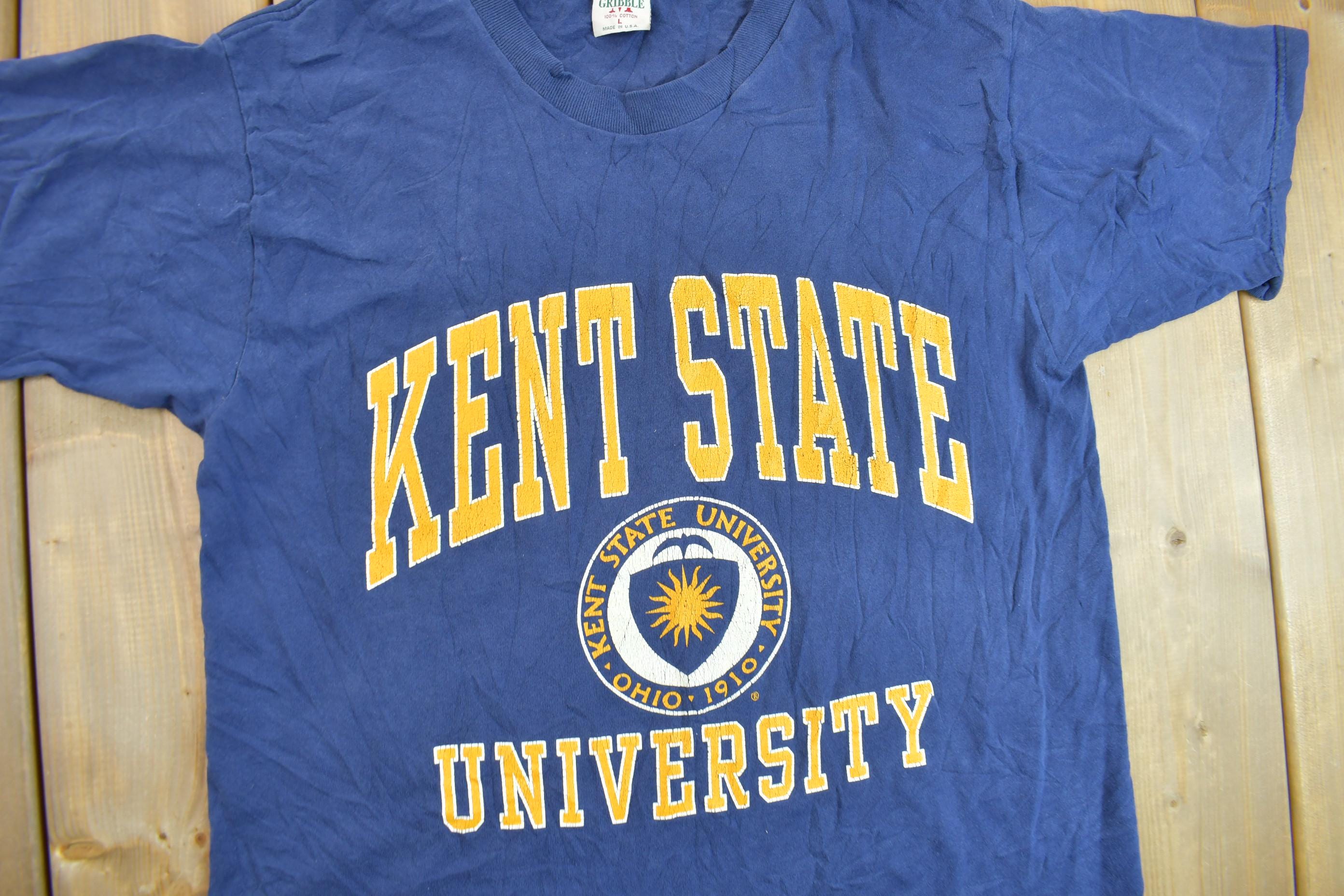 Vintage 1990s Kent State University Collegiate Graphic T-Shirt Made In USA