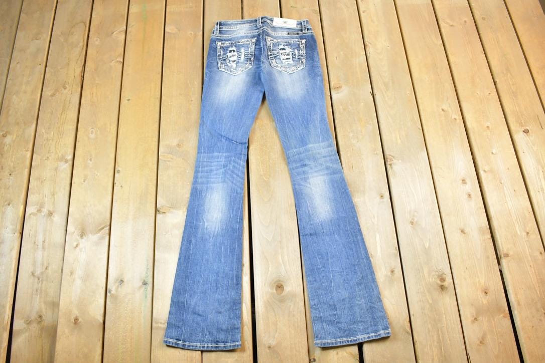 Vintage Y2K Miss Me Bedazzled Low Rise Jeans Size 26x31