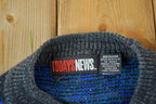 Vintage 1990s Todays News Knit Abstract Pattern Crewneck Sweater  90s Crewneck  Preppy Knits