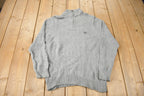 Vintage Y2K Chaps Embroidered Logo Quarter Zip Knit Sweater Size XL