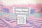 Vintage 1990s Gina Peters Knitted Abstract Pattern Cardigan Sweater