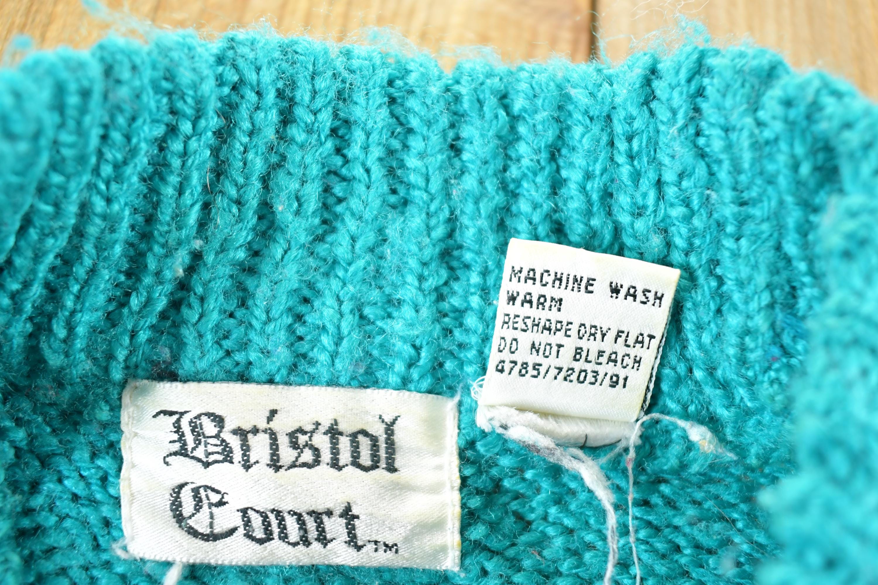 Vintage 1980s Bristol Court Cable Knit Crewneck Sweater Mens L