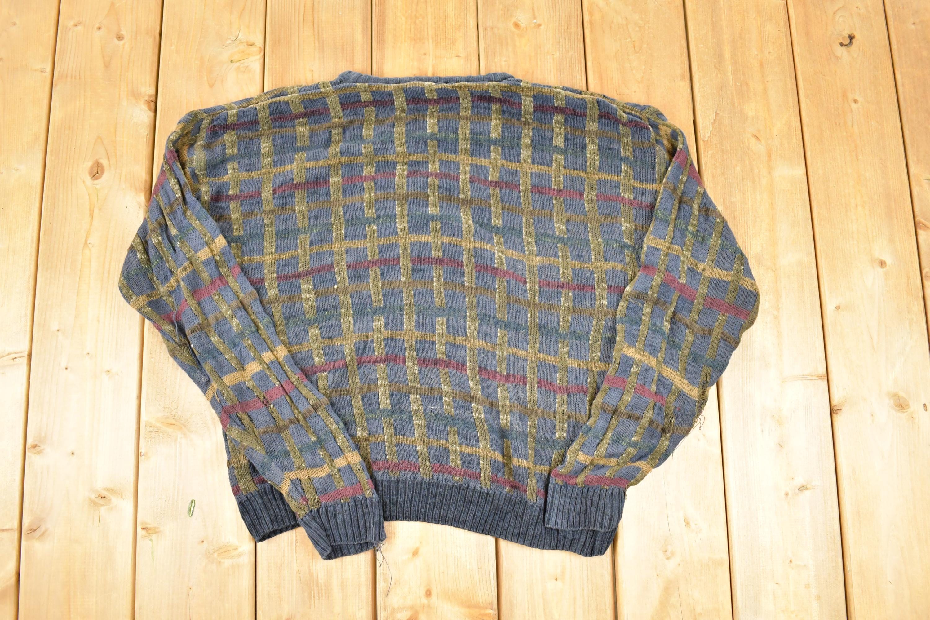 Vintage 1990s Geoffrey Beene Knit Crewneck Sweater Mens L