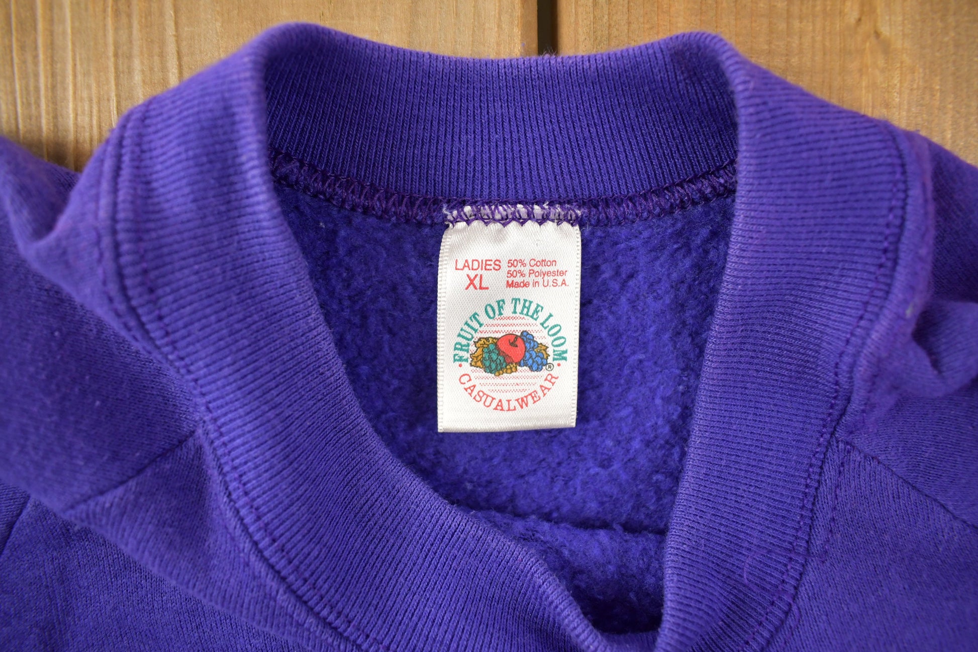 Vintage 1990s Blank Purple Womens Crewneck Sweatshirt