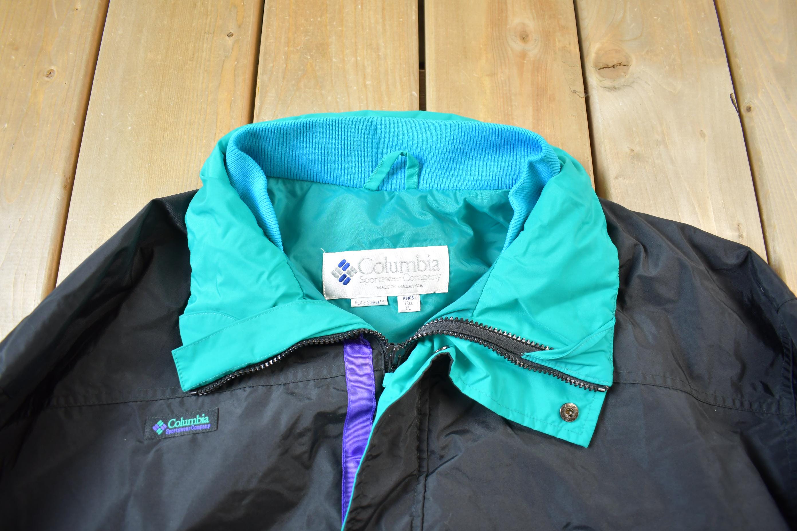 Vintage 1990s Columbia Sports Bright Coloured Light Jacket Windbreaker