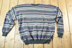 Vintage 1990s Tundra Canada Knit Abstract Pattern Crewneck Sweater Mens XXL