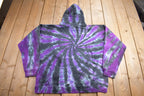 Vintage 1990s Hanes Purple tie Dye Graphic Hoodie