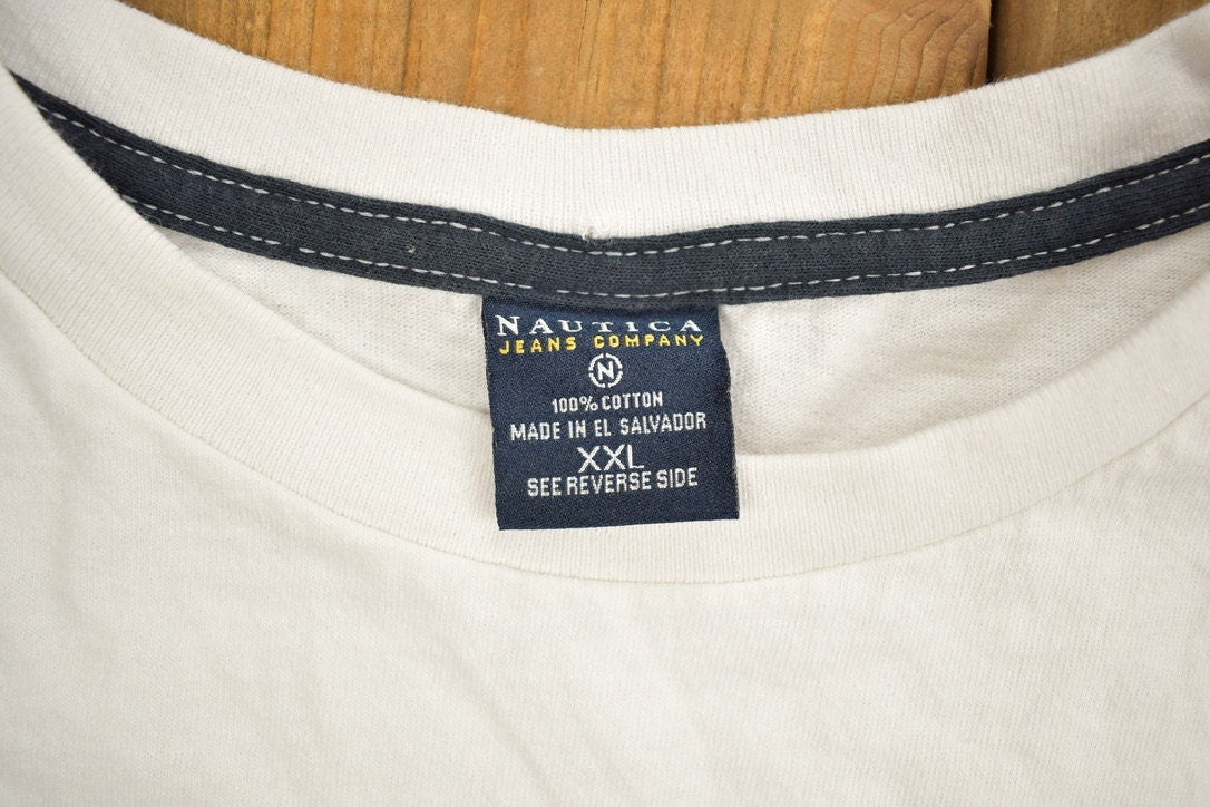 Vintage 1990s Nautica Jean Company Graphic T-Shirt