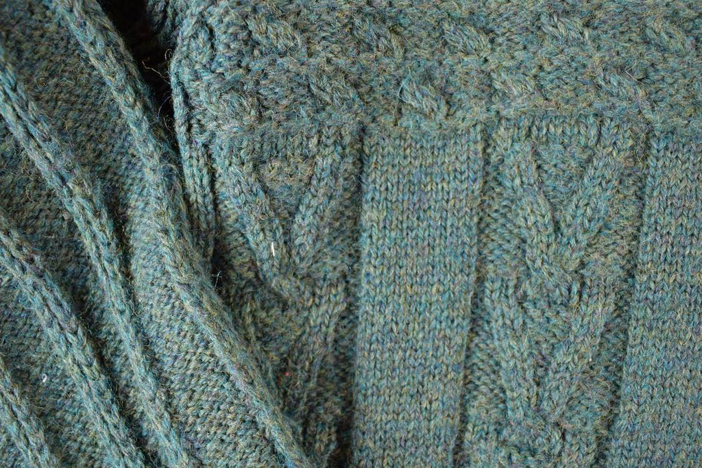 Vintage 1990s Donegal Wool Cable Knit Crewneck Sweater