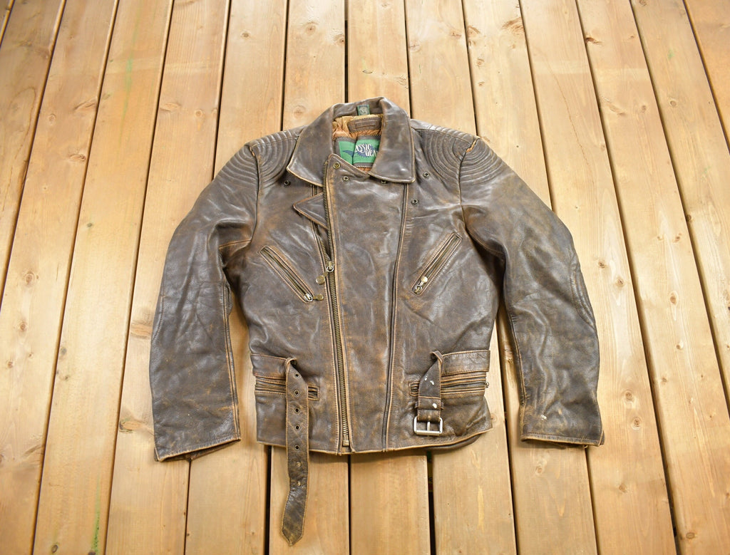 Vintage 1980s Classic Gear Leather Jacket