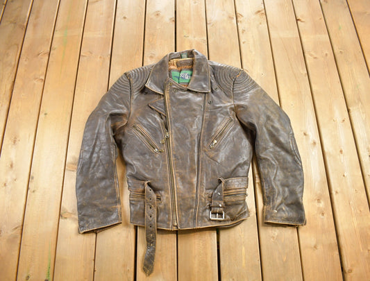 Vintage 1980s Classic Gear Leather Jacket / Fall Outerwear / Leather Coat / Biker Jacket / Streetwear Fashion / Suede Jacket